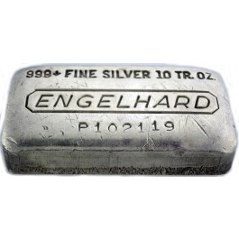 10 oz .999+ Fine Silver Machined Finish Engelhard Bar 11th P Series