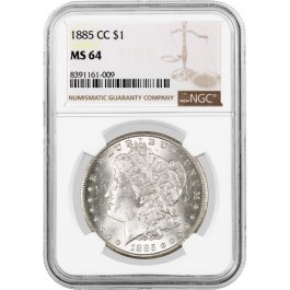 1885 CC Carson City $1 Morgan Silver Dollar NGC MS64 Uncirculated Key Date Coin