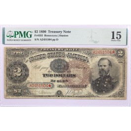 Series Of 1890 $2 Treasury Note Large Brown Seal Fr#353 Choice Fine 15