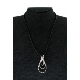 Vintage Yale Modernist Sterling Silver Articulated Triple Loop Pendant Necklace