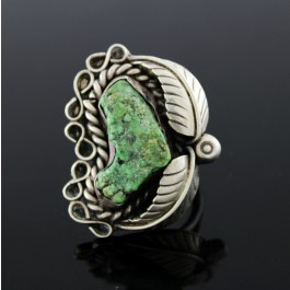 Wilford Chee Navajo Native American NHMSS Sterling Silver Turquoise Ring Size 9
