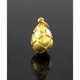 Vintage 2001 Tiffany & Co 18k Yellow Gold Diamond Egg Locket Pendant