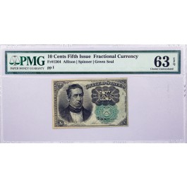 1874 10 Cents Fractional Currency 5th Issue Meredith Fr#1264 PMG Ch UNC 63 EPQ