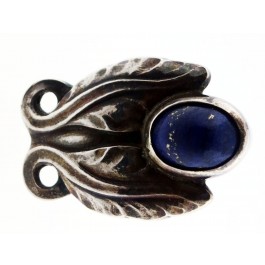 Vintage Georg Jensen Sterling Silver Lapis Lazuli Cabochon #108 Clip On Earring