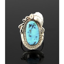 Old Pawn Randall Endito Navajo Native American Sterling Silver Turquoise Ring 7