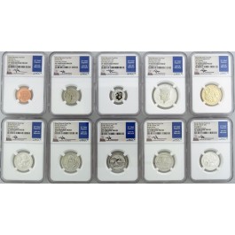 2018 S San Francisco Mint Silver Reverse Proof Set NGC PF70 FDOI Mercanti Signed