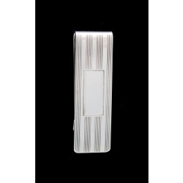 Tiffany & Co Sterling Silver Engine Turned 3 Vertical Stripe Money Clip No Mono