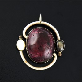 Cheryl Wadsworth Hopi Native American 925 Sterling Silver Multi Gemstone Pendant