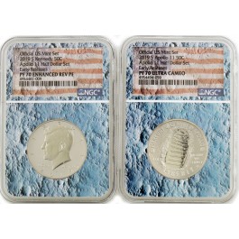 2019 S 50C Apollo 11 Half Dollar Set NGC PF70 Enhanced REV PF ER Moon Core 