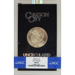1880 CC Carson City $1 Morgan Silver Dollar NGC MS64 GSA Hoard Coin Pastel Toned