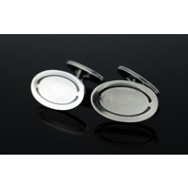 Vintage Pair Of Georg Jensen Denmark #75 925 Sterling Silver Oval Cufflinks