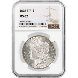 1878 8TF 8 Tailfeather $1 Morgan Silver Dollar NGC MS62 Uncirculated Coin