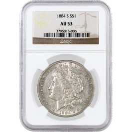 1884 S $1 Morgan Silver Dollar NGC AU53 About Uncirculated Key Date Coin