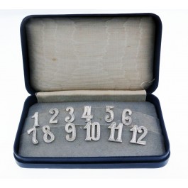 Set Of 12 Danish Norwegian 830 Silver Numbered Cocktail Napkin Clips With Box