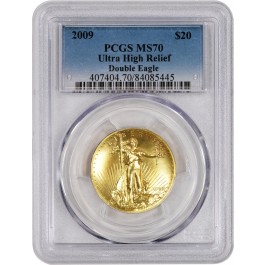 2009 $20 Ultra High Relief Double Eagle 1 oz .9999 Fine Gold PCGS MS70