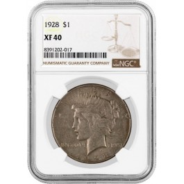1928 $1 Silver Peace Dollar NGC XF40 Extremely Fine Key Date Coin