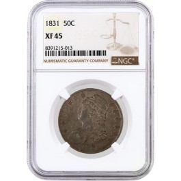 1831 50C Capped Bust Silver Half Dollar NGC XF45 Extremely Fine Circulated Coin
