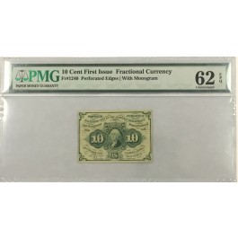 10 Cent First Issue Fractional Currency PMG 62 Uncirculated EPQ