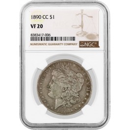 1890 CC Carson City $1 Morgan Silver Dollar NGC VF20 Very Fine Key Date Coin