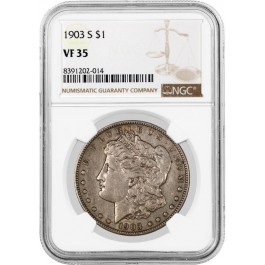 1903 S $1 Morgan Silver Dollar NGC VF35 Very Fine Circulated Key Date Coin