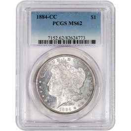 1884 CC Carson City $1 Morgan Silver Dollar PCGS MS62 Uncirculated Coin