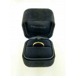 Tiffany & Co Elsa Peretti 18k Gold .02ct Diamond Band Ring Size 3.75 With Box