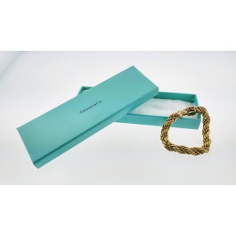 Vintage Tiffany & Co Italy 18k Yellow Gold 9mm Large Rope Chain Bracelet 7"