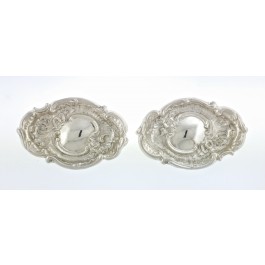 Set Of 2 Mauser 359 Repousse 925 Sterling Silver Condiment Dishes 4" No Mono