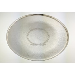 1912 Gorham Sterling Silver Hand Hammered Serving Platter Tray 9" No Mono
