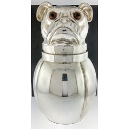 Vintage 1970s Italy Silver Plated Dog Pug Wine Cooler Ice Bucket