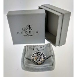 Angela By John Hardy 14k Yellow Gold 925 Sterling Silver Dome Ring Size 8.25