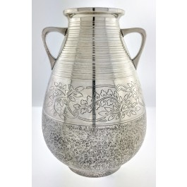 Antique 19th Century Miyamoto Shoko Tokyo Japan 925 Sterling Silver Vase 6 3/8"