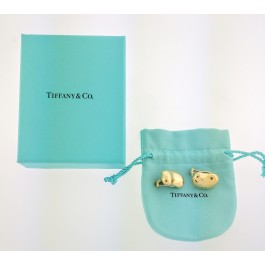 Vintage 1985 Tiffany & Co Elsa Peretti 18k Gold Bean Clip On Earrings Box Pouch