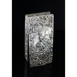 Antique Art Nouveau Adolf Mayer 800 Fine Silver Gold Wash Repousse Trinket Box