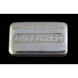 Engelhard 11th Series P Serial Prefix 10 oz .999+ Fine Silver Bar Reflective Finish