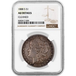 1888 S $1 Morgan Silver Dollar NGC AU Details Cleaned Key Date Coin