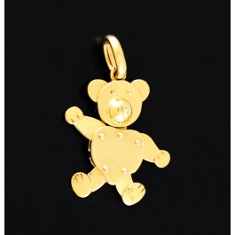 Vintage Pomellato Orsetto 18k Yellow Gold Articulated Teddy Bear Pendant 12.5g