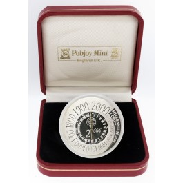 2000 1 Crown Isle of Man Sterling Silver Proof Millennium Coin With Box