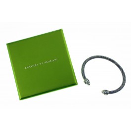 David Yurman Renaissance Sand Aluminum 5mm Cable Cuff Dome Bracelet Size 6.5"