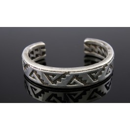 Vintage Randy Hoskie Navajo Native American Sterling Silver Cuff Bracelet 139.2g