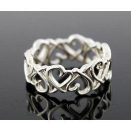 Tiffany & Co Paloma Picasso 925 Sterling Silver Full Loving Heart Ring Size 6.25