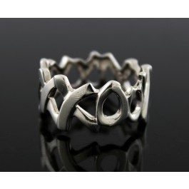 Tiffany & Co Paloma Picasso Sterling Silver XXXOOO Hugs & Kisses Ring Size 7.25
