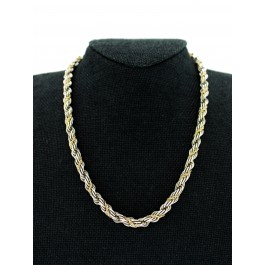 Vintage Tiffany & Co 925 Sterling Silver Vermeil Twisted Rope Chain Necklace 18"
