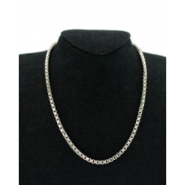 Vintage Tiffany & Co Sterling Silver 3.8mm Venetian Box Chain Link Necklace 18"