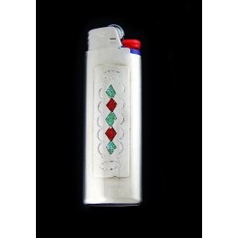 Old Pawn Navajo Native American Sterling Silver Coral Turquoise BIC Lighter Case