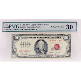 Series Of 1966 $100 Legal Tender Note Red Seal Fr#1550 PMG VF30 Rickey Collection