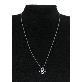 Tiffany & Co Paloma Picasso Sterling Silver Diamond Loving Heart Clover Necklace