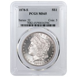 1878 S $1 Morgan Silver Dollar PCGS MS65 Gem Uncirculated Coin