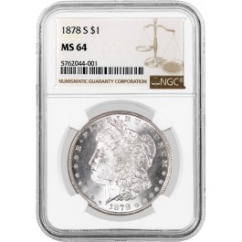 1878 S $1 Morgan Silver Dollar NGC MS64 Brilliant Uncirculated Coin #576