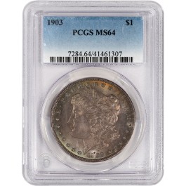 1903 $1 Morgan Silver Dollar PCGS MS64 Brilliant Uncirculated Toned Coin